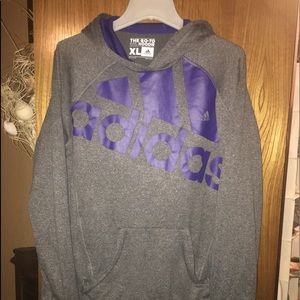 Grey and purple hoodie